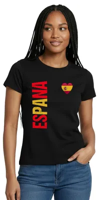 Produktbild von Spreadshirt Spanien Flagge | Spanien Fußball | Espana Frauen T-Shirt, M, Schwarz