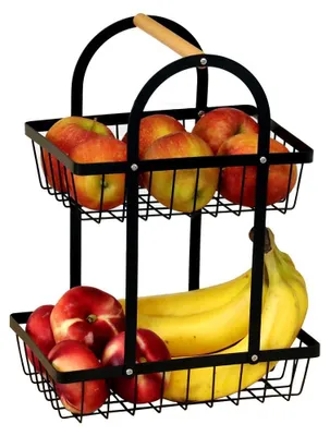 Immagine prodotto di Portafrutta a più livelli, 2 ripiani, nero, piccolo