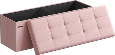 Produktbild von SONGMICS Sitzhocker mit Stauraum, klappbare Sitzbank, 38 x 110 x 38 cm Fußbank, Aufbewahrungsbox, bis 300 kg belastbar, für Wohnzimmer Schlafzimmer