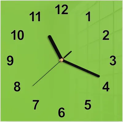 Produktbild von Wanduhr aus Glas mit Motiv Hellgrüner Hintergrund- 30 x 30 cm - inkl. Aufhängesystem