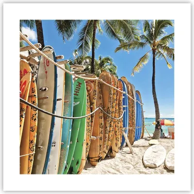 Produktbild von Poster - Poster ohne Rahmen - Board Surfen Strand - 40x40 cm - Wand Bild - Wanddeko - Wandbilder - Kunstposter - Wandposter - Bilder - Kunstdruck - Wanddekoration - Wandbild - P2XAC40x40-4165