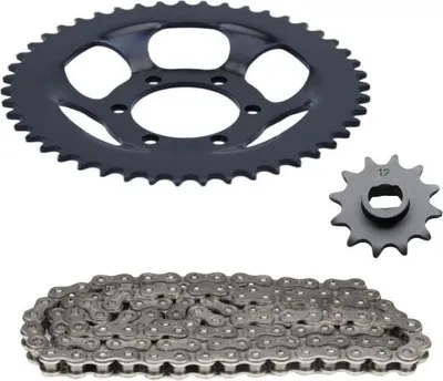 Obrázek produktu pro Řetězová sada 3-dílná černá 12/47 zubů pro Zündapp CS 25 typ 448-140 448-141 (od motoru č. 1043004)