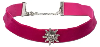 Produktbild von Alpenflüstern Trachten-Samt-Kropfband breit Strass-Edelweiß - Trachtenkette enga