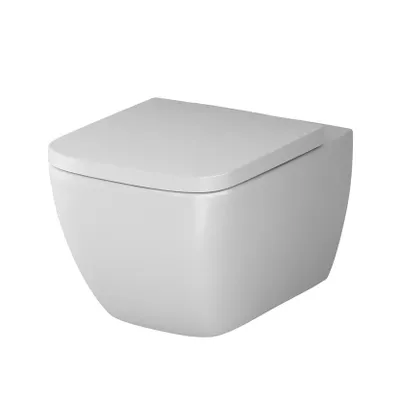 Produktbild von AM.PM Hänge-WC Wand Toilette Spülrandlose Toilette Wand-WC inkl.abnehmbaren WC-Sitz mit Softclose-Absenkautomatik Wand WC Spülrandlos, Weiss