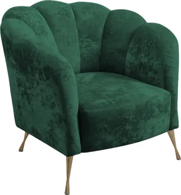 Produktbild von Ravio Cocktailsessel Adria, Stilvoll Muschelsessel, Muschelstuhl, Freizeitsessel für Wohnzimmer, Armlehnstuhl (Eureka 2121 + Goldene Beine)