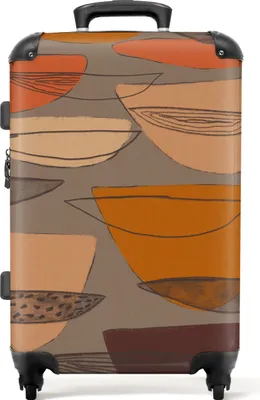 Obrázek produktu pro NoBoringSuitcases.com® Velký kufr - Abstraktní - Vintage - Tvary - Pastelové - Kombinovaný zámek TSA - Pevná skořepina na kolečkách - 72 litrů - Cestovní kufr - 66 cmKufr střední 67x43x25 cm, 72L,
