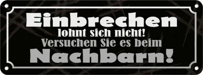 Produktbild von vianmo Blechschild 10x27 cm Einbrechen lohnt nicht