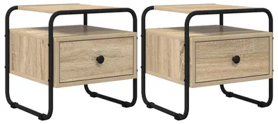 Obrázok produktu pre Nočný stolík, 2 kusy, Imitácia Sonoma, 40 x 39,5 x 40 cm, drevotrieska
