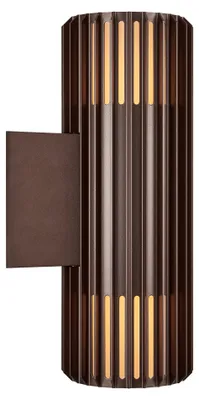 Zdjęcie produktu dla Trwała oprawa zewnętrzna NORDLUX Aludra Double IP54, wariant: Ø 125 x 340 mm, 2 x 15 W, brązowa