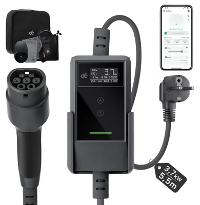 Produktbild von EV-Ladegerät, 3,7 kW Leistungsausgang, Typ 2 Kompatibilität, 3.7kW 5.5m APP, Typ2-f