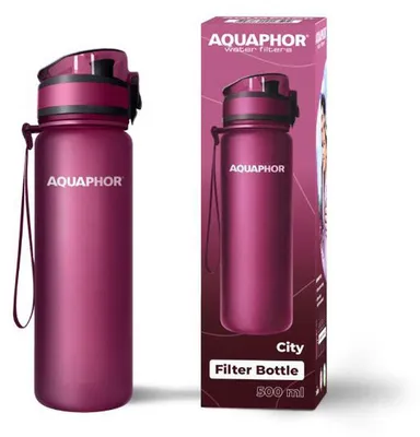 Image de AQUAPHOR City Filter Bottle, 500 ml Ruby