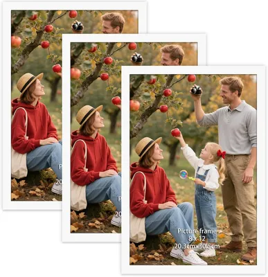 Imagen del producto de Conjunto de marcos para fotografías, color blanco, PVC, 20 x 30 cm, 3 unidades, para colgar en la pared