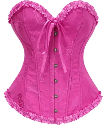 Produktbild von Damen-Korsett Formendes Taillenkorsett Spitze Vintage Rosa XS