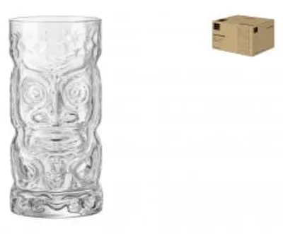Produktbild von BORMIOLI ROCCO Set mit 6 Cocktailgläsern im Tiki-Design, Fassungsvermögen 58 cl