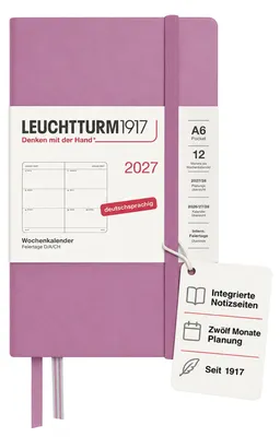 Produktbild von LEUCHTTURM1917 Wochenkalender 2027 Pocket (A6) - Deutsch, Dusty Rose, Hardcover,