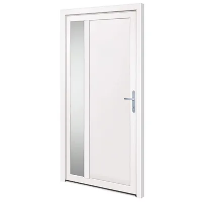 Zdjęcie produktu dla vidaXL Drzwi wejściowe białe 108x208 cm PVC