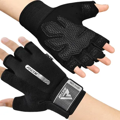 Produktbild von RDX Gewichtheberhandschuhe für Fitnessstudio, Fitnesstraining, rutschfest, gepolstert, vollständiger Handflächenschutz, ultrabelüftet, für Training, Radfahren, Rudern