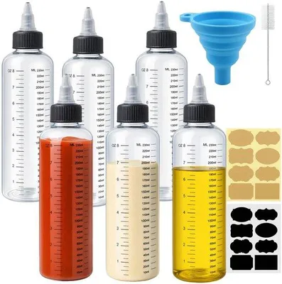 Productafbeelding van Knijpfles 250ml - Sausfles - 6 Stuks - Vulfles