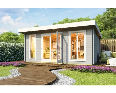 Produktbild von Gartenhaus Outdoor Life Dorset 3 inkl. Fußboden 540 x 460 cm lichtgrau