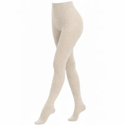 Produktbild von Damen Strumpfhose aus Baumwolle Glatt Unifarben Beige Melange Größe 40-42, KI-generiertes Bild