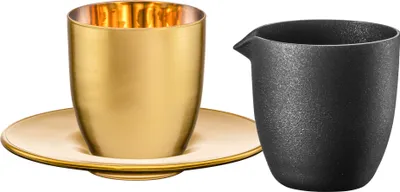 Produktbild von EISCH Affogato-Set 109/6 full-gold m.Unters.+schw.Kännch COSMO COLLECT 70510920
