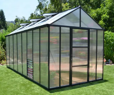 Image de Serre de jardin 11.42m² gris anthracite - Palram - 702209 - glory