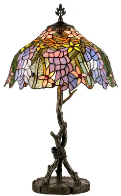 Produktbild von Casa Padrino Luxus Tiffany Tischlampe Schwarz / Mehrfarbig Ø 40 x H. 62 cm - Luxus Qualität