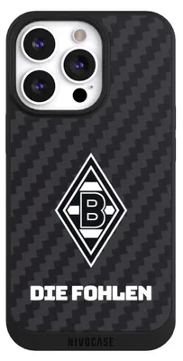 Produktbild von NIVOCASE Handyhülle für Apple iPhone 13 Pro Hülle NIVOpure Case Schwarz Borussia Mönchengladbach Carbon Gladbach