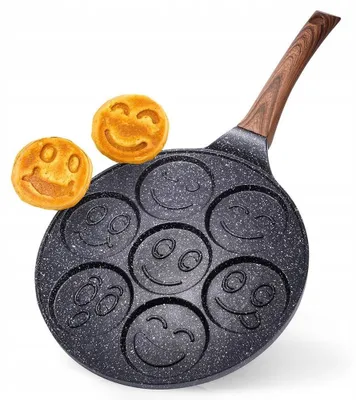 Produktbild von Vilde BLACK&WOOD Granit-Eierpfanne 7 Mulden 26 cm