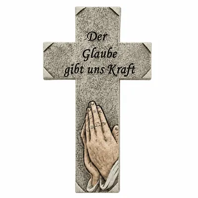 Produktbild von Grabschmuck Kreuz Grabdeko Grabkreuz Grab Deko Gedenkstein Grabstein 23cm