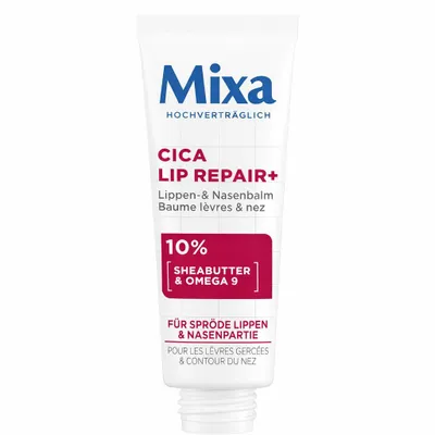 Produktbild von Mixa Cica Lip Repair+ Lippen- & Nasenbalsam – Regenerierende Pflege mit 10% Sheabutter & Omega 9 gegen spröde Lippen & Trockenheit
