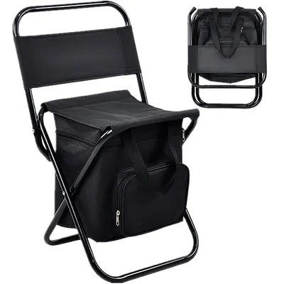 Produktbild von Faltbarer Campingstuhl 3-in-1 mit Kühlfunktion, Rückenlehne und Aufbewahrung – Ideal für Angeln, Outdoor, Grillen und entspannte Freizeitaktivitäten
