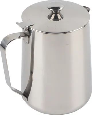 Produktbild von Edelstahl-Kaffeetasse, Milchaufschäumkrug mit Deckel für Latte Art (1500 ml)