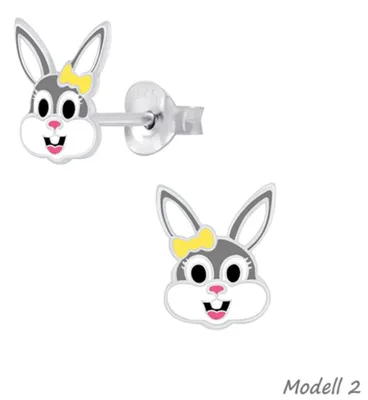 Produktbild von Kinder Ohrringe Silber 925 Ohrstecker Hase Modell 2