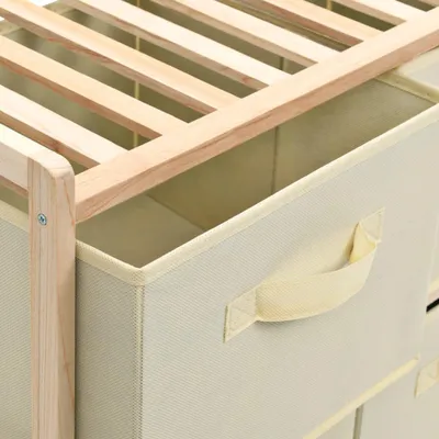 Immagine prodotto di vidaXL Cassettiera in vimini con 6 cesti in tessuto Legno di cedro Beige