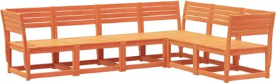 Produktbild von vidaXL 6-tlg. Garten-Sofagarnitur Wachsbraun Massivholz Kiefer