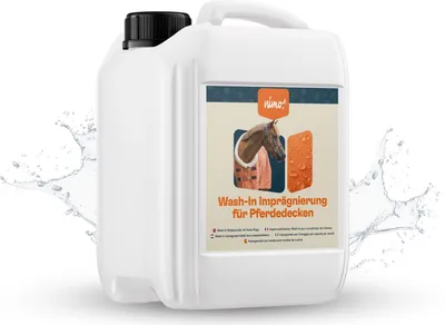 Produktbild von nimo® Wash-In Imprägnierung für Pferdedecken | Pferdedecken Imprägnierung Waschmaschine | atmungsaktive Imprägnierung, Versiegelung gegen Nässe und Schmutz | Regenschutz für Pferdedecken