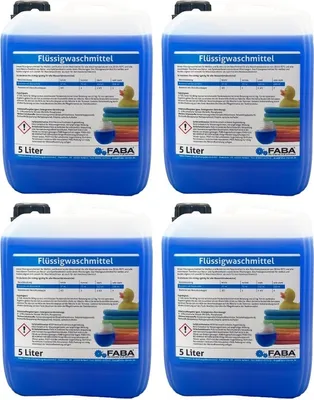 Produktbild von 4 x 5 L Flüssigwaschmittel Konzentrat blau Universal Color GRATIS Ausgießer