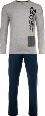 Immagine prodotto di Sanetta pigiama bambino 2 pezzi - lungo, aperto, pigiama, bambini, ragazzi, cotone blu/grigio 152