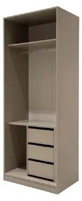 Productafbeelding van Kledingkast met lades, beige, moderne stijl, functioneel
