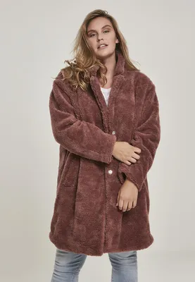 Zdjęcie produktu dla Urban Classics damski płaszcz oversize sherpa darkrose - M