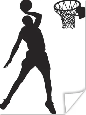 Produktbild von MuchoWow® Poster Eine Illustration der Silhouette eines Basketballspielers, der einnickt 90x120 cm - Wohnzimmer