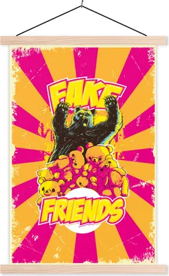Produktbild von MuchoWow® Textilposter Vintage - Bär - Stofftier 40x60 cm mit holzfarbenen Rahmen - Poster