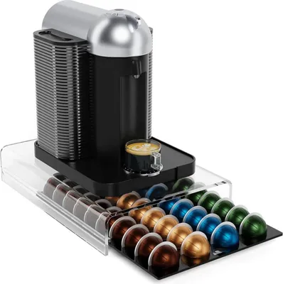Immagine prodotto di INF Porta Capsule Caffè Acrilico Trasparente per Nespresso Vertuo - 40 Capsule