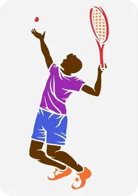 Produktbild von Wiederverwendbares Tennis Malvorlagen Stencil 21x29,7cm für Holz Wand