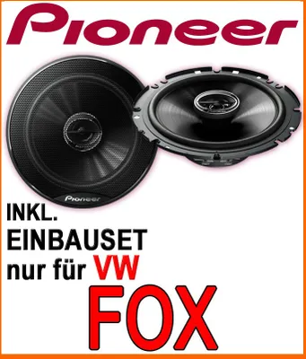 Produktbild von Lautsprecher - Pioneer TS-G1720F - 16,5cm 2-Wege 300 Watt Koax Einbauset passend für VW Fox - justSOUND