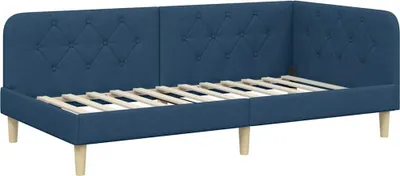 Obrázek produktu pro vidaXL Rohový rám postele modrý 90 x 200 cm látka