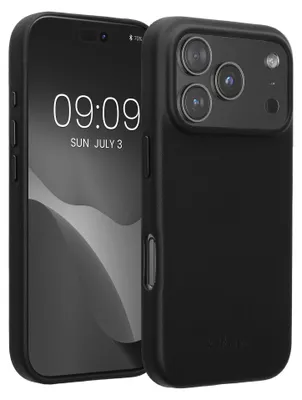 Produktbild von kalibri Schutzhülle kompatibel mit Apple iPhone 17 Pro - Hülle Leder - Hardcover Handy Cover Case Schwarz
