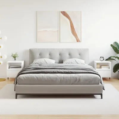 Obrázek produktu pro vidaXL Noční stolky 2 ks. Bílé 40x35x50 cm výrobek z odvozeného dřeva