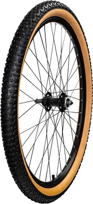Image de Roue complète avec jante et pneu, jantes de VTT, jeu de roues, roue de vélo, noir/flanc marron, 27,5 x 2,10, roue arrière
